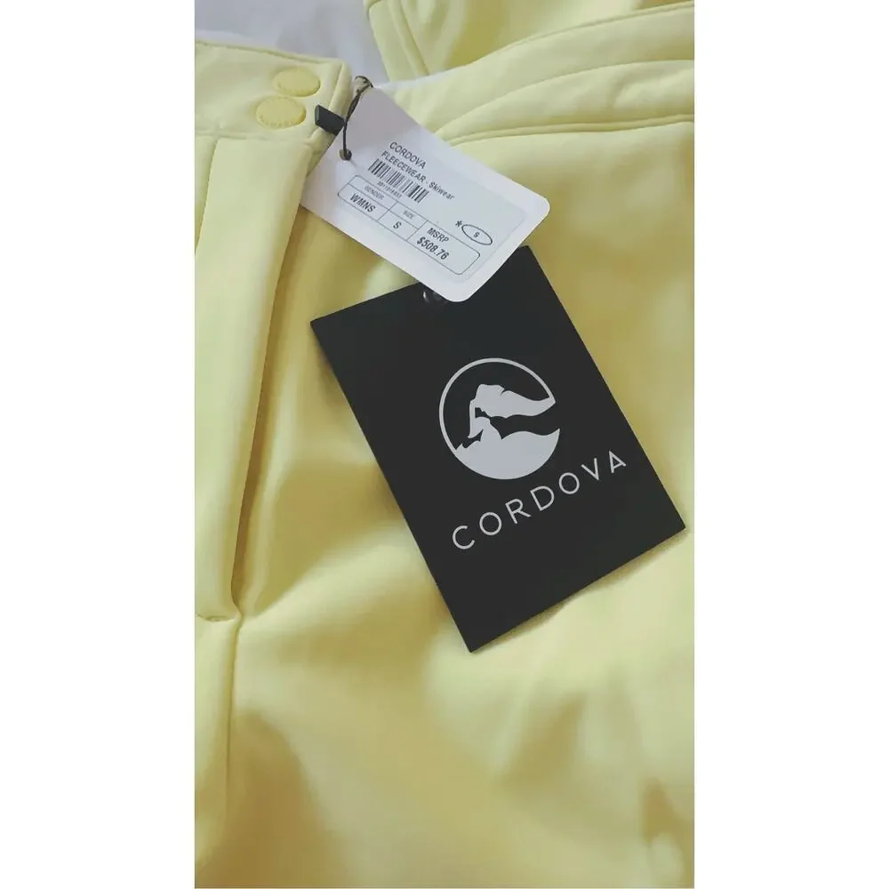 Cordova Bormio Ski Pants Women’s S Neon Yellow Waterproof Stretch NWT